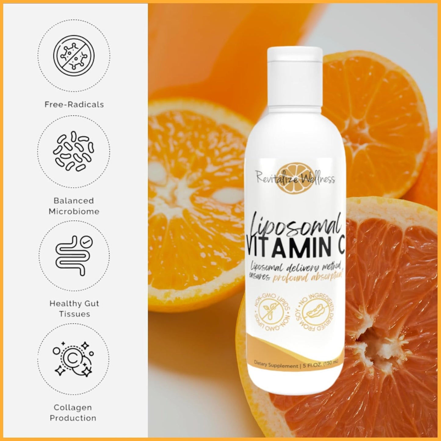 High Potency Liposomal Vitamin C | 1,000mg | Enhanced Absorption, Pure, Non-GMO | 30 Servings