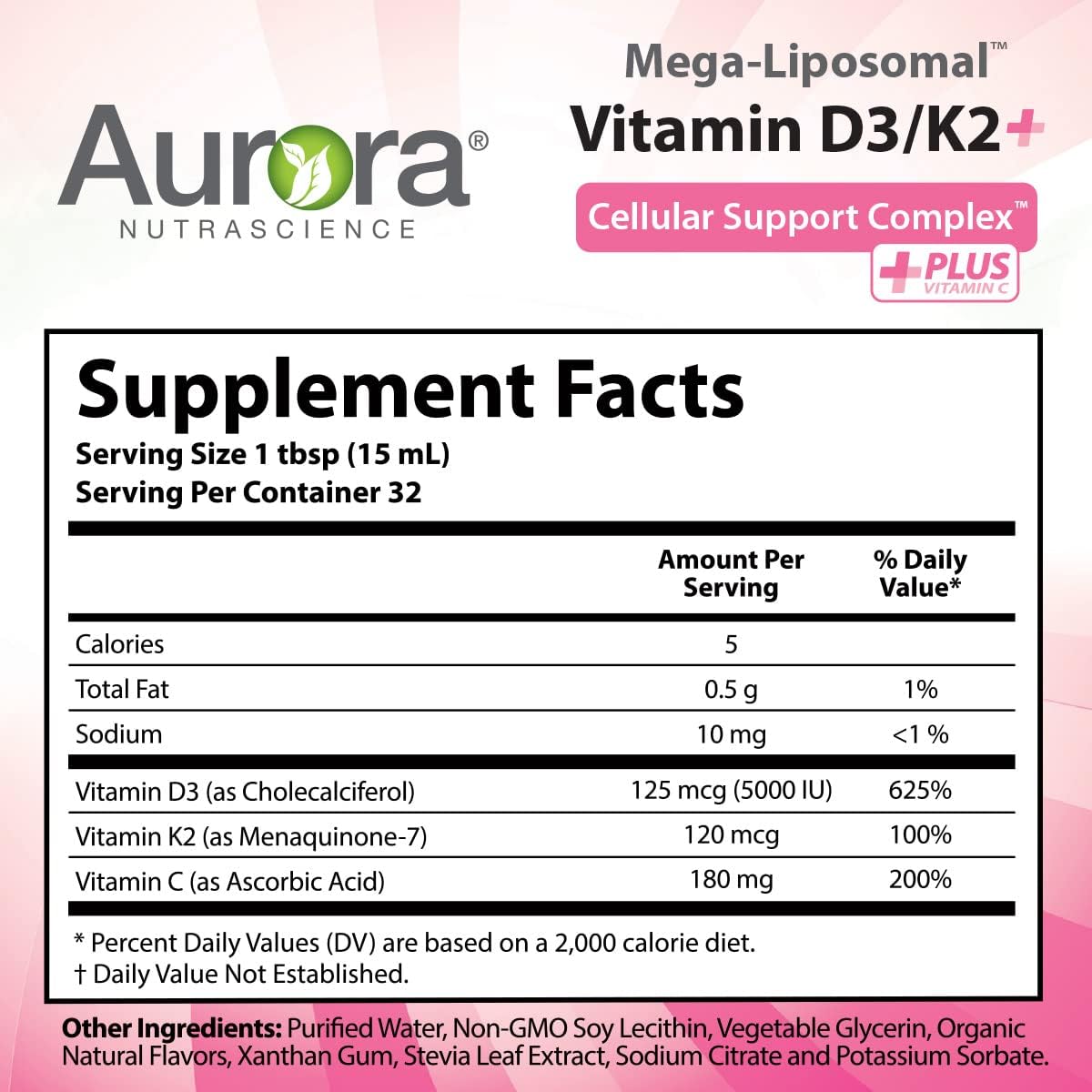 High Potency Liposomal Vitamin C & D3/K2 Combo for Immune Support & Calcium Absorption - 3,000 mg per Serving - BoostGo Australia