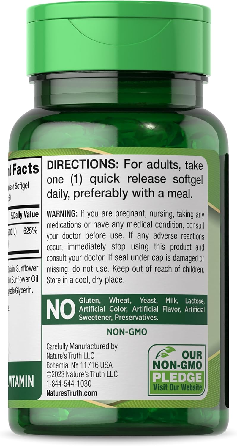High Potency Liposomal Vitamin D3 Softgels - 5000 IU - 60 Count - Non-GMO & Gluten Free Formula
