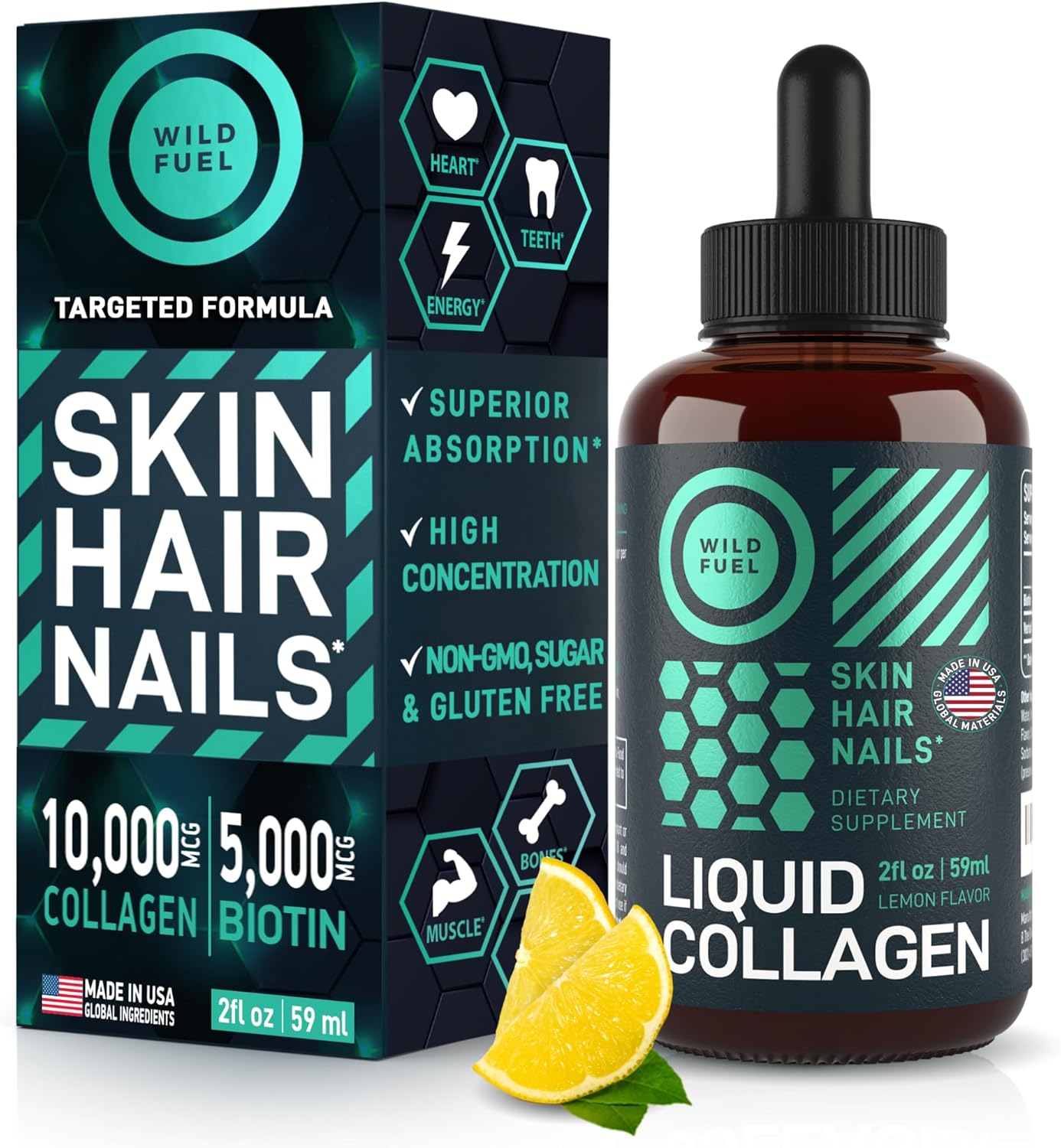 High-Potency Liquid Collagen and B12 Wellness Bundle by WILD FUEL