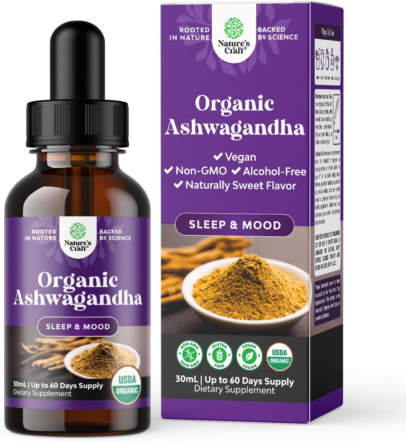 High Potency Liquid Kava Kava and Ashwagandha Drops Bundle - Organic Stress Relief and Mood Support with Vegan Ashwagandha Root Extract