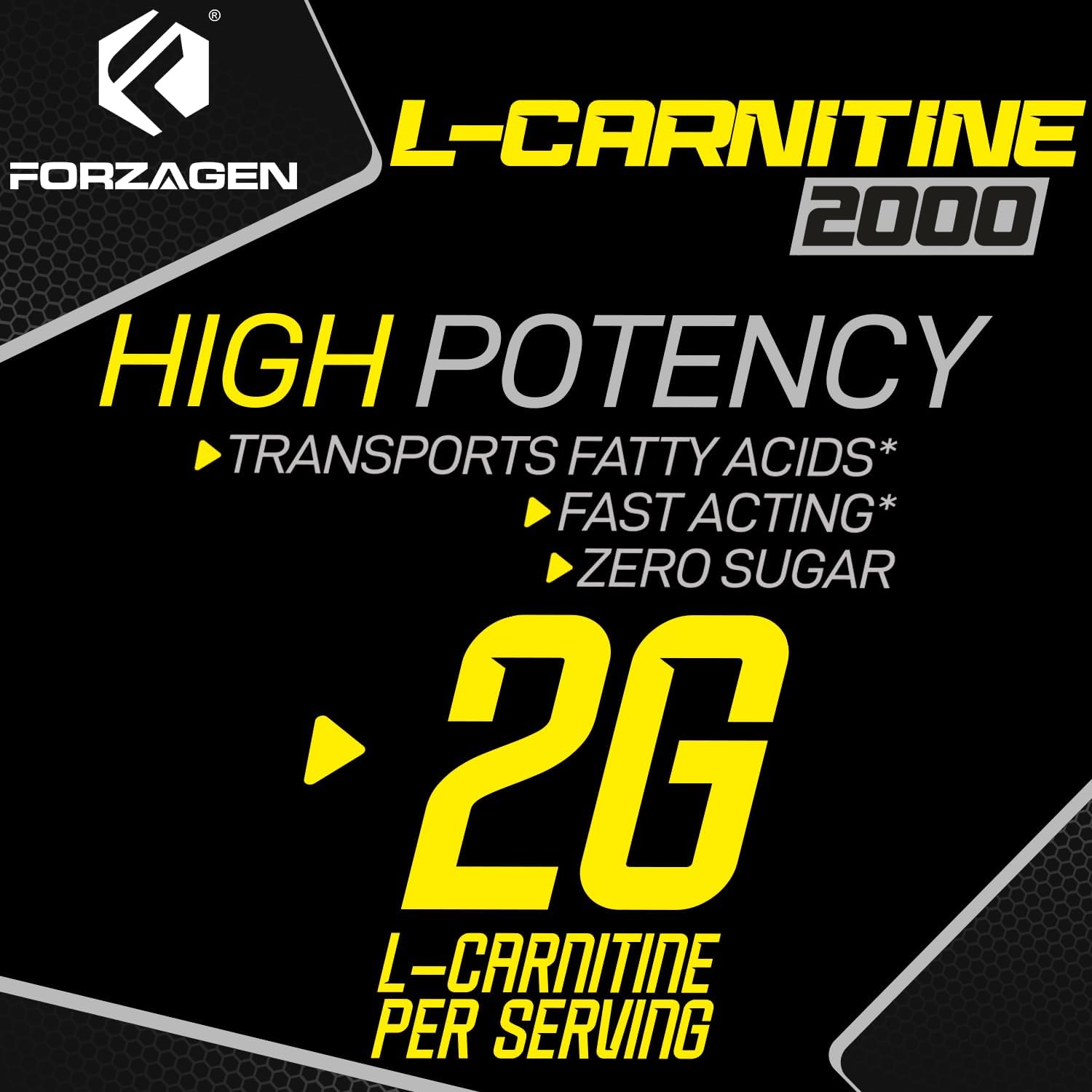 High Potency Liquid L-Carnitine with Vitamin B6 and Acetyl-L-Carnitine - 30 Servings of Sour Gummies with L-Tartrate - Forzagen L-Carnitine 2000