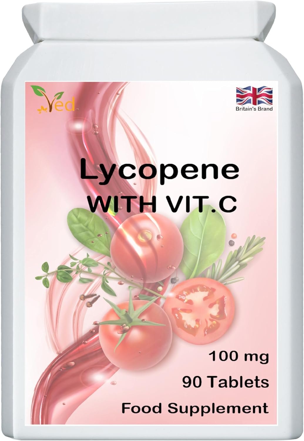 High Potency Lycopene Supplement | 100mg 90 Tablets for Overall Wellness and Antioxidant Support