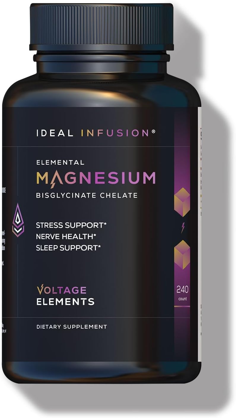 High-Potency Magnesium Glycinate Chelate Capsules for Relaxation & Sleep - 2777mg Formula with 500mg Elemental Magnesium - Vegan (240ct)