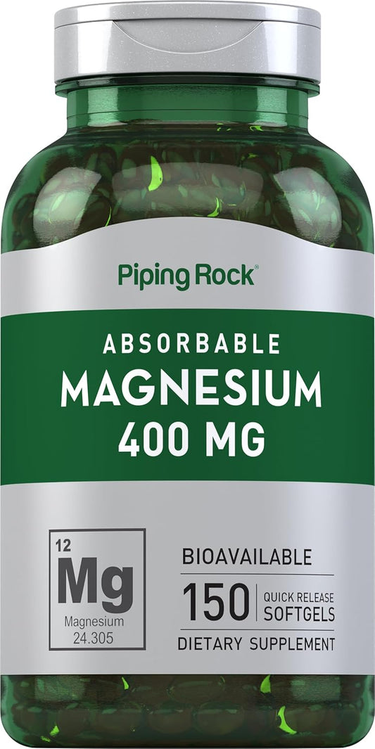 High Potency Magnesium Oxide Softgels 400mg | 150 Count | Non-GMO, Gluten Free Supplement