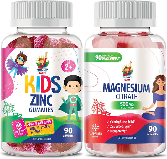 High Potency Magnesium & Zinc Gummies for Kids and Adults - Sunny Sam Brand