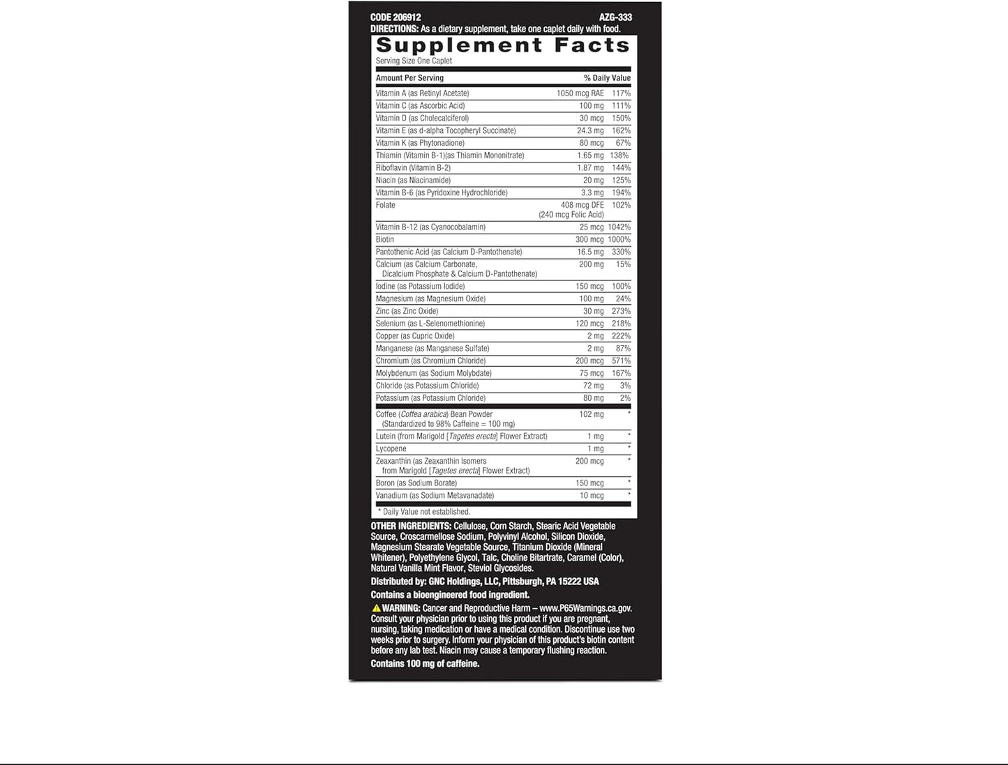 High-Potency Men's Multivitamin for Energy and Metabolism - 1 Daily