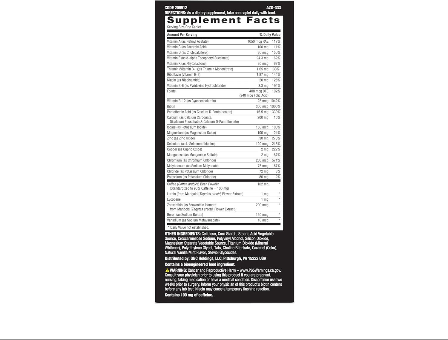 High-Potency Men's Multivitamin for Energy and Metabolism - 1 Daily