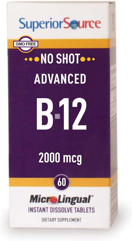 High-Potency Methylcobalamin B-12 Supplement for Heart Health & Energy - 60 Sublingual Tablets