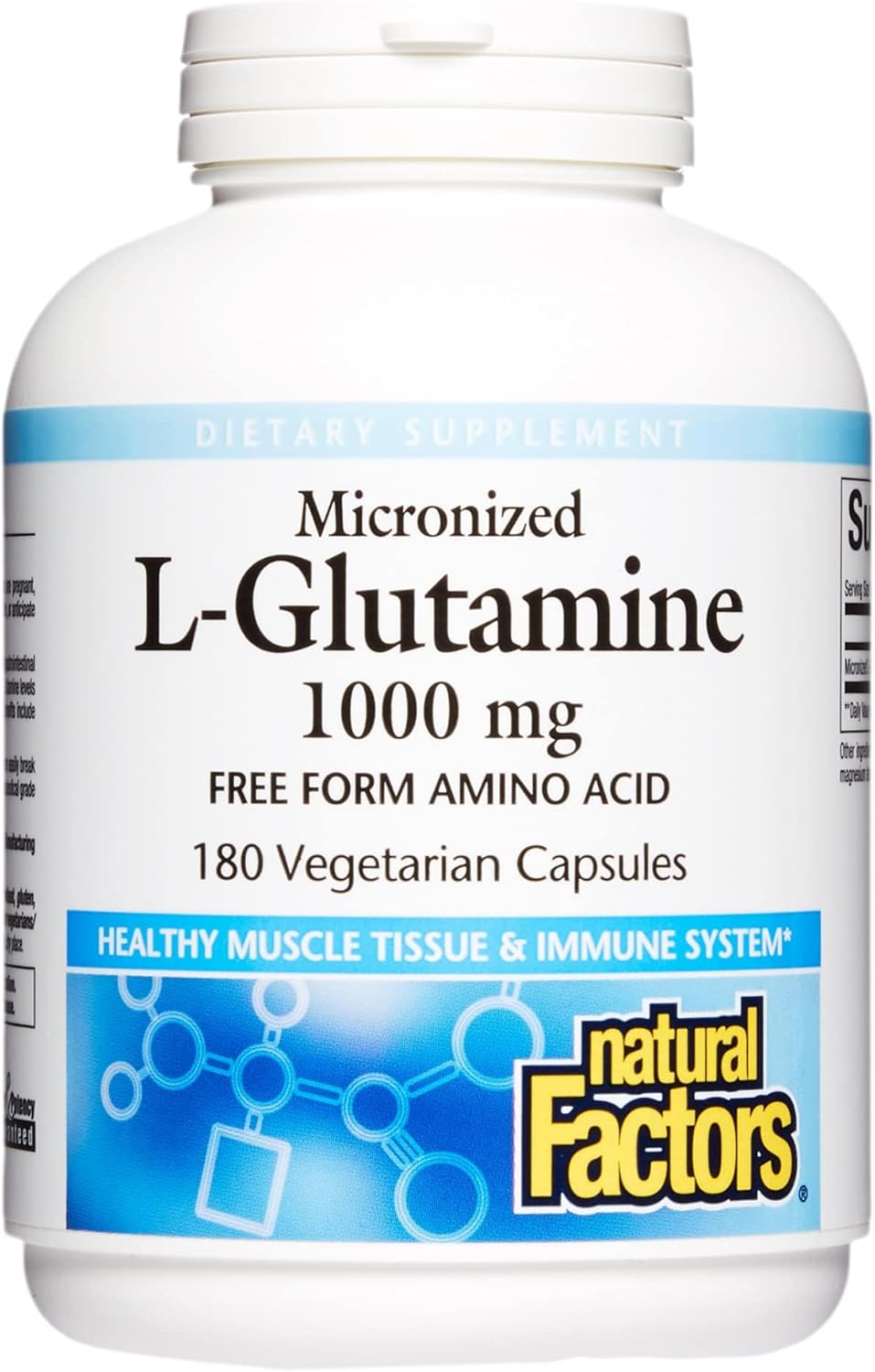 High Potency Micronized L-Glutamine Capsules - Supports Muscle and Immune Health - 180 Count