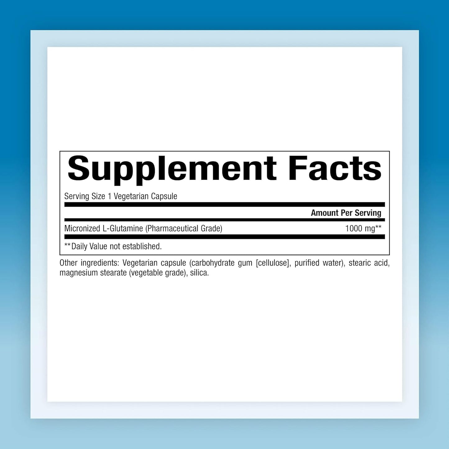 High Potency Micronized L-Glutamine Capsules - Supports Muscle and Immune Health - 180 Count