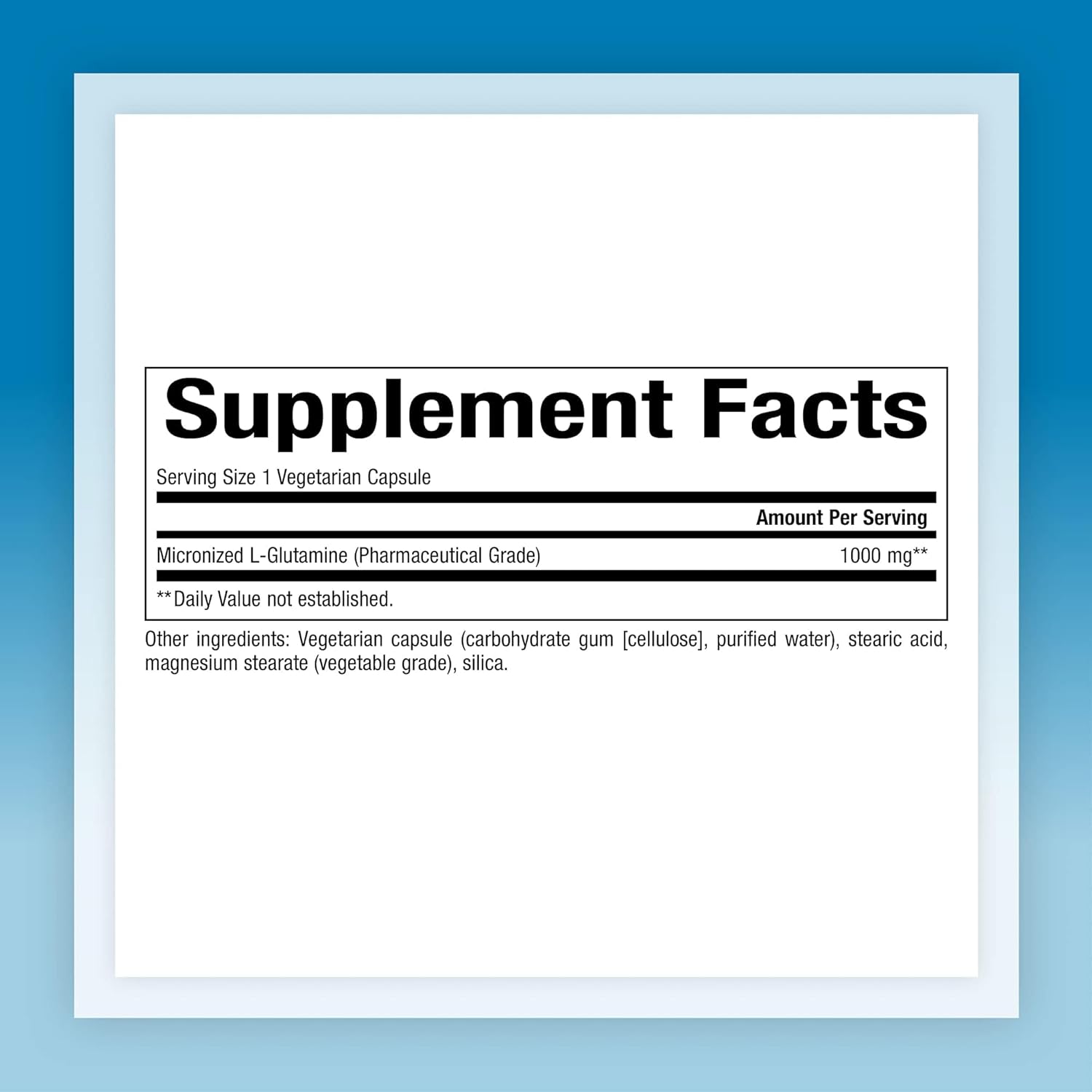 High Potency Micronized L-Glutamine Capsules - Supports Muscle and Immune Health - 180 Count