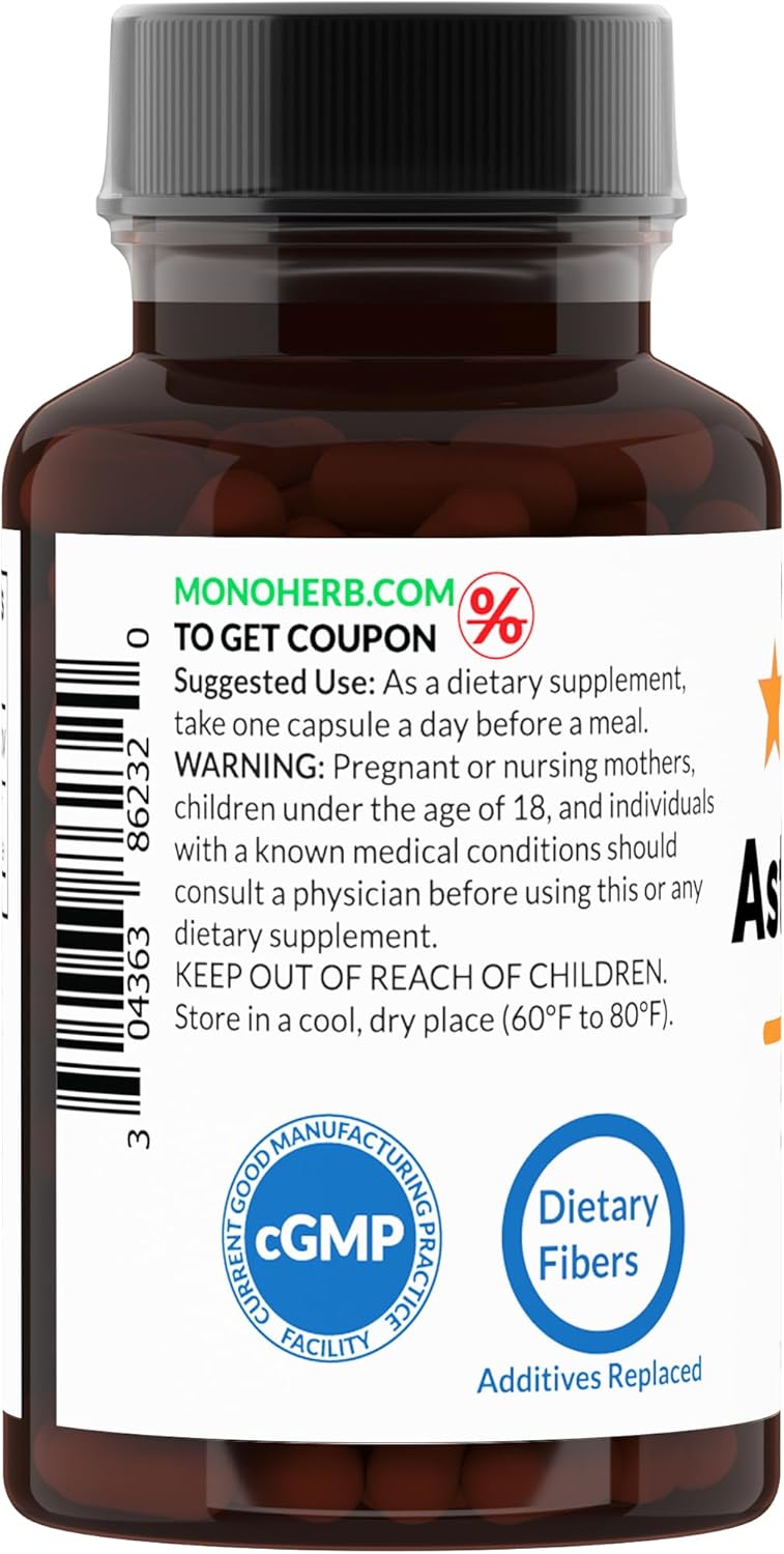 High Potency MONOHERB Astaxanthin Supplement - 12mg, 90 Vegetarian Capsules