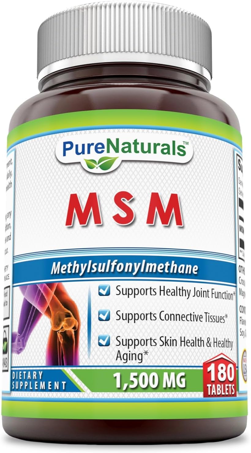 High Potency MSM (Methylsulfonylmethane) Supplement | 1500mg Per Serving | 180 Tablets | Non-GMO & Gluten-Free | Made in USA