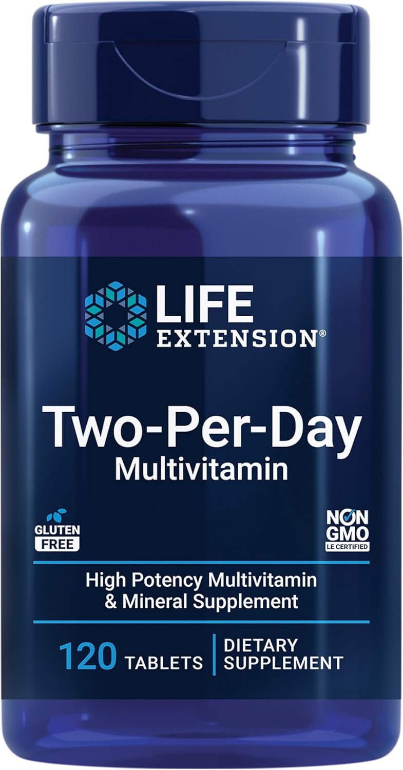 High Potency Multi-Vitamin & Mineral Supplement with Vitamins D and K, Sea-Iodine - 2 Per Day for Life Extension