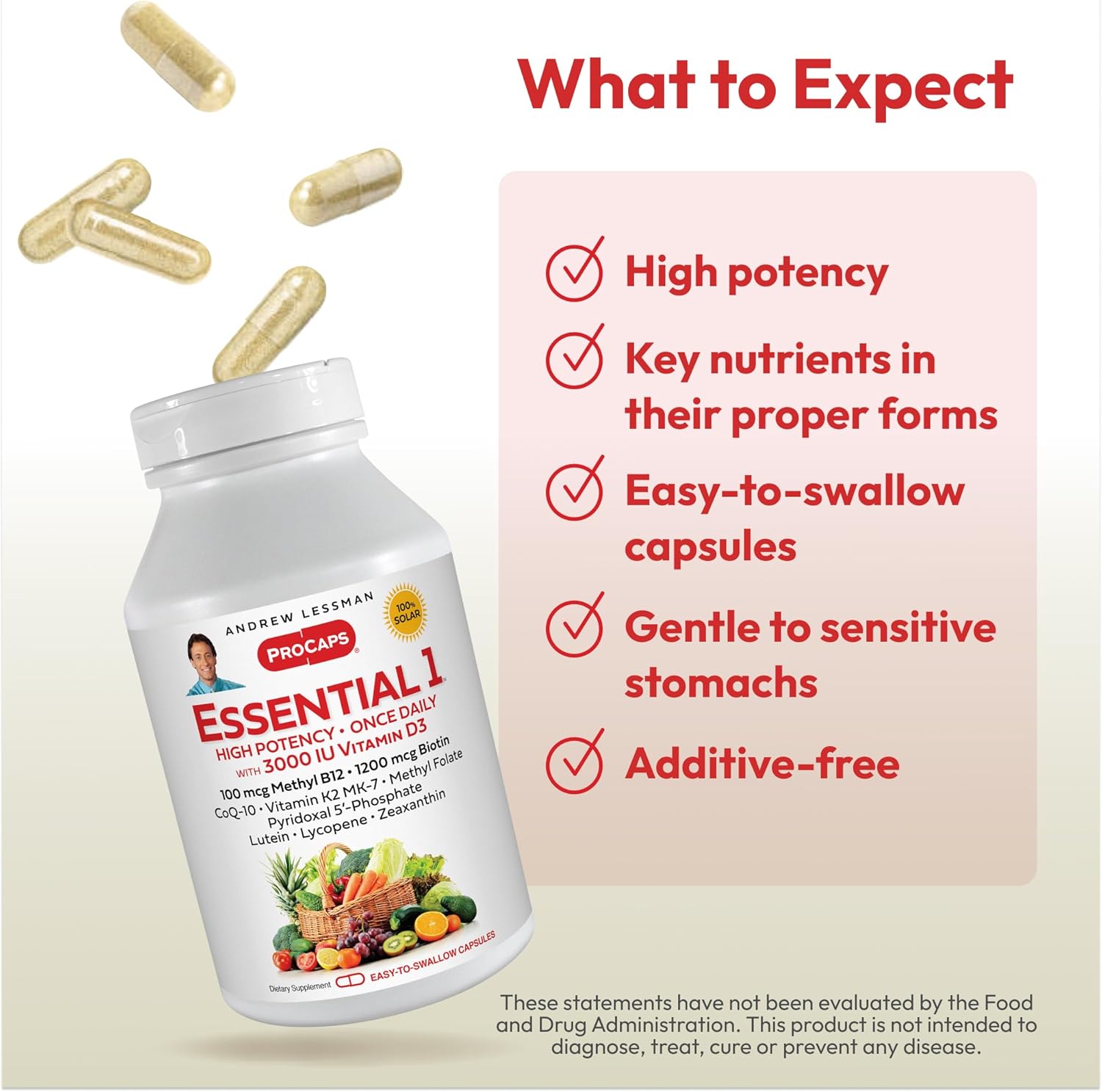 High Potency Multivitamin Capsules with Vitamin D3, Methyl B12, CoQ10, Lutein, Lycopene, and Zeaxanthin - 360 Small Capsules. No Additives. One Daily Capsule. - BoostGo Australia