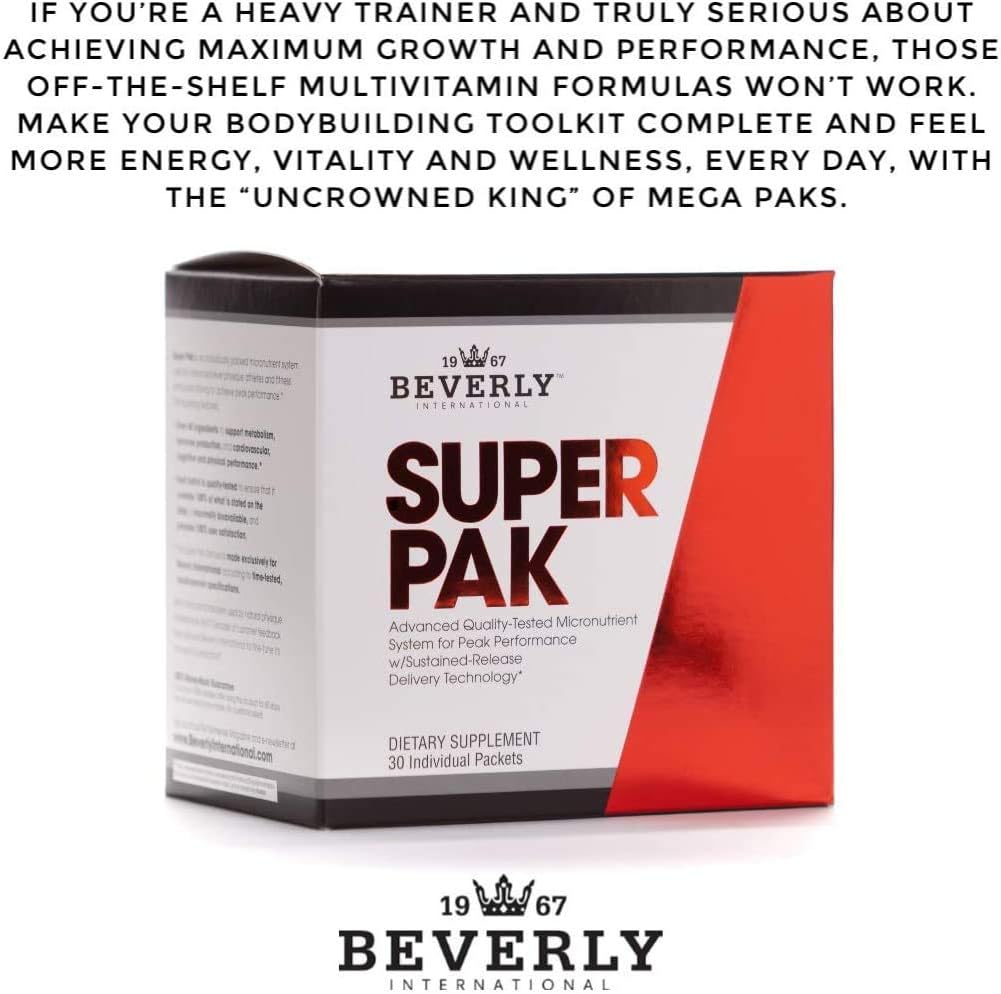 High-Potency Multivitamin Daily Pack for Energy & Performance - 30 Packs by Beverly International. Custom-Formulated for Athletes & Active Men/Women.