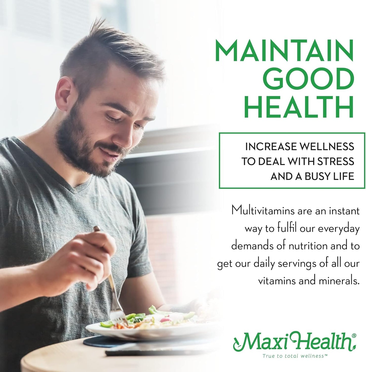 High Potency Multivitamin & Mineral Supplement for Immune Support, Antioxidant Defense, Includes Vitamin A, C, D, E, B12, B6, Biotin, Selenium, Zinc, Inositol - Maxi Health Supreme