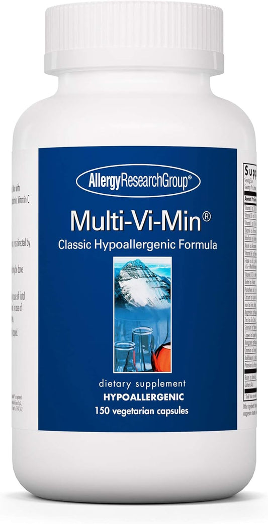 High Potency Multivitamin Supplement for Men and Women with Iron - Allergy Research Group Multi-Vi-Min - 150 Vegetarian Capsules