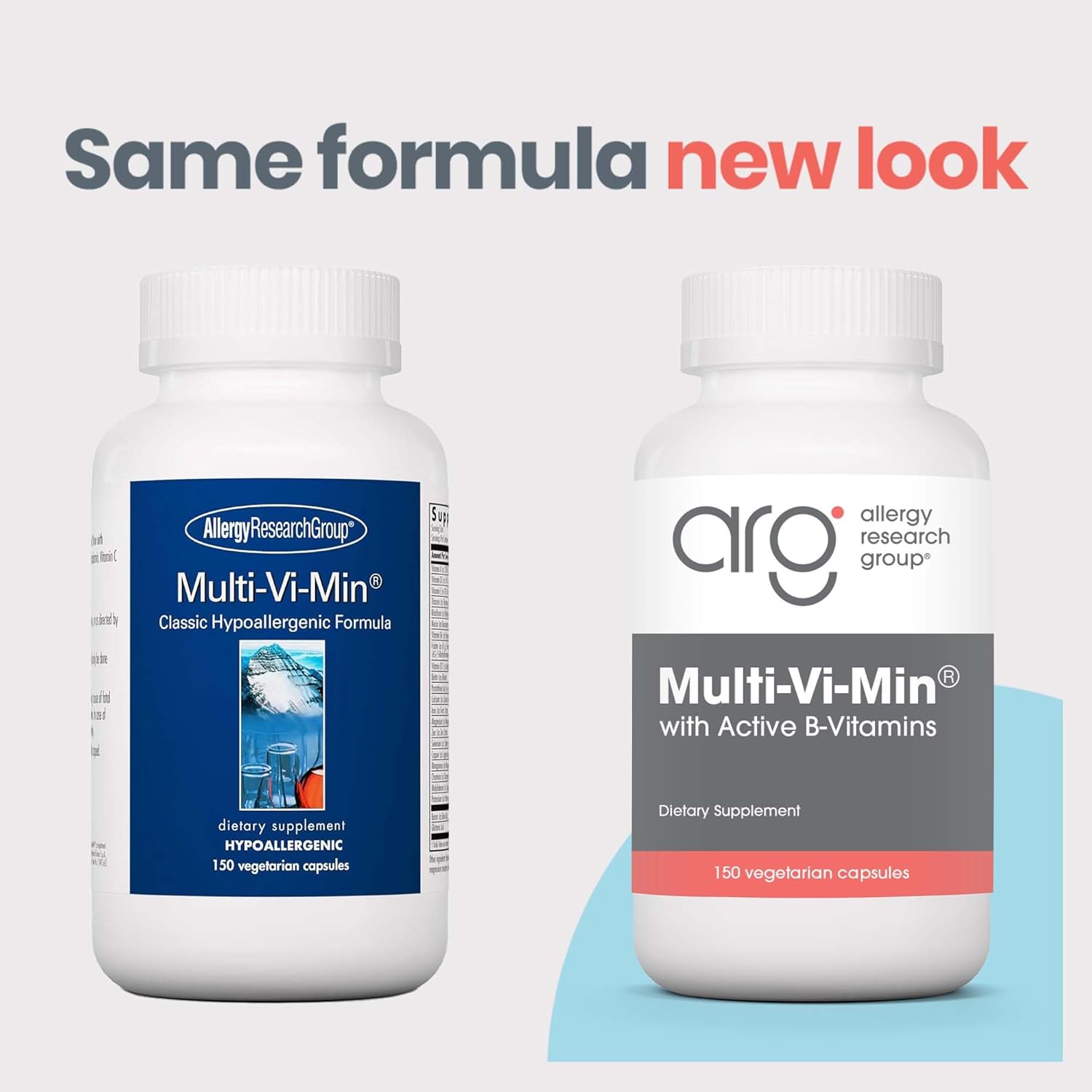 High Potency Multivitamin Supplement for Men and Women with Iron - Allergy Research Group Multi-Vi-Min - 150 Vegetarian Capsules