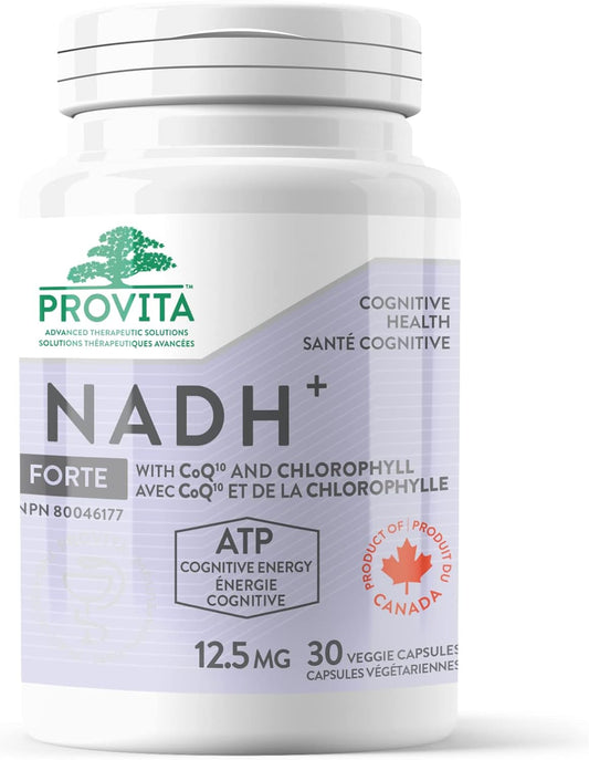 High Potency NADH+ Supplement for Cellular Energy & Cognitive Health - Vegan Formula (30 Capsules)
