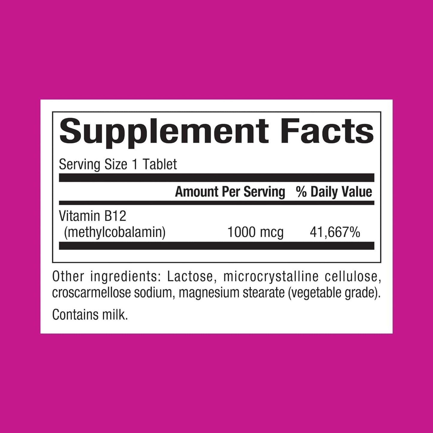 High Potency Natural Factors Vitamin B12 Methylcobalamin 1,000 mcg Chewable Tablets - 180 Count