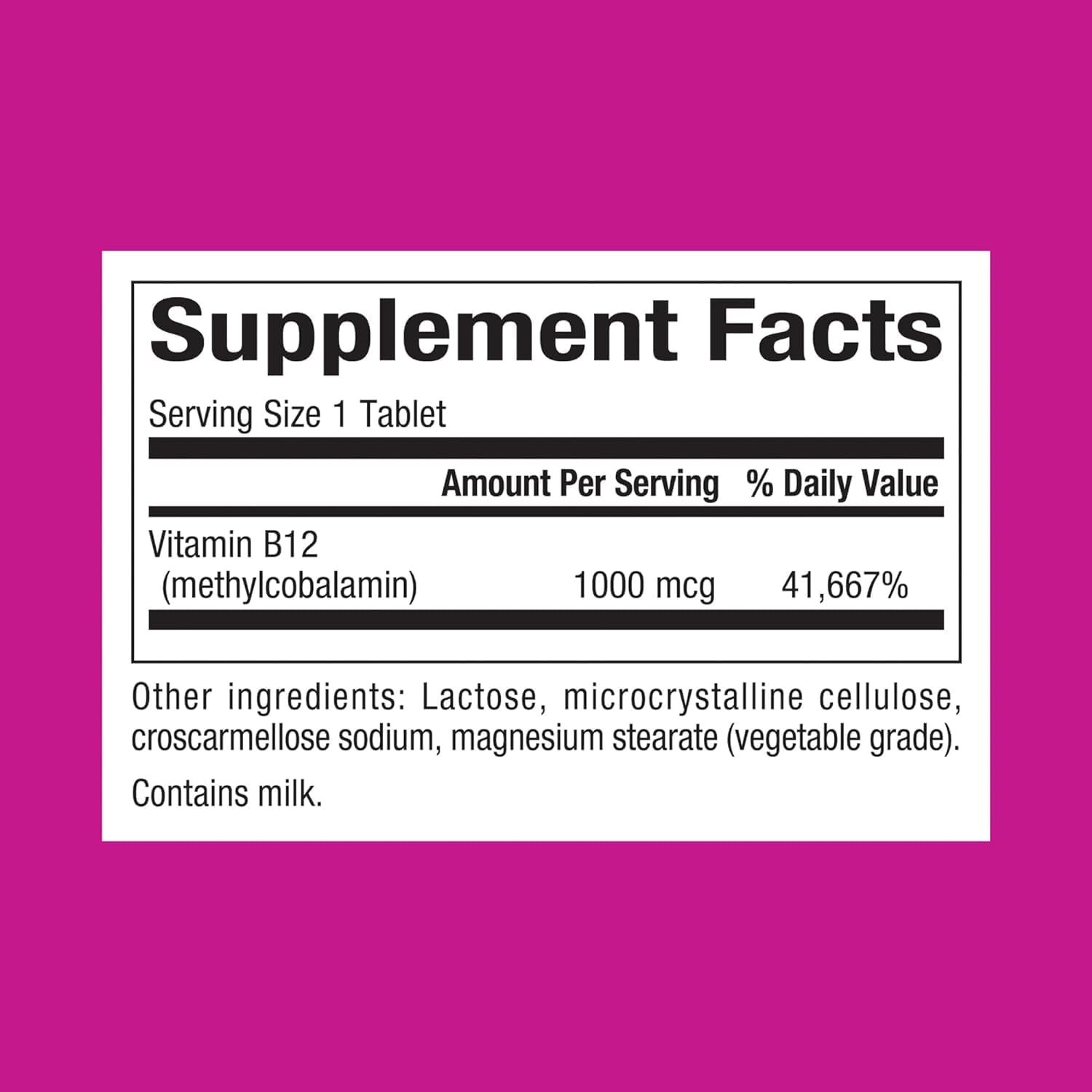 High Potency Natural Factors Vitamin B12 Methylcobalamin 1,000 mcg Chewable Tablets - 180 Count