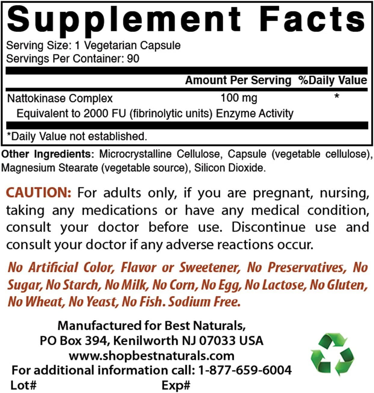 High Potency Naturals Serrapeptase and Nattokinase Supplement - 40000 SPUs and 100 Mg - Top Quality Formula for Health Benefits