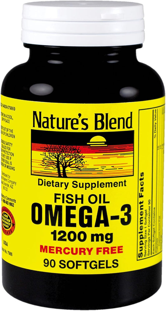High Potency Nature's Blend Omega-3 Fish Oil Softgels - 1200 mg, 90 Count