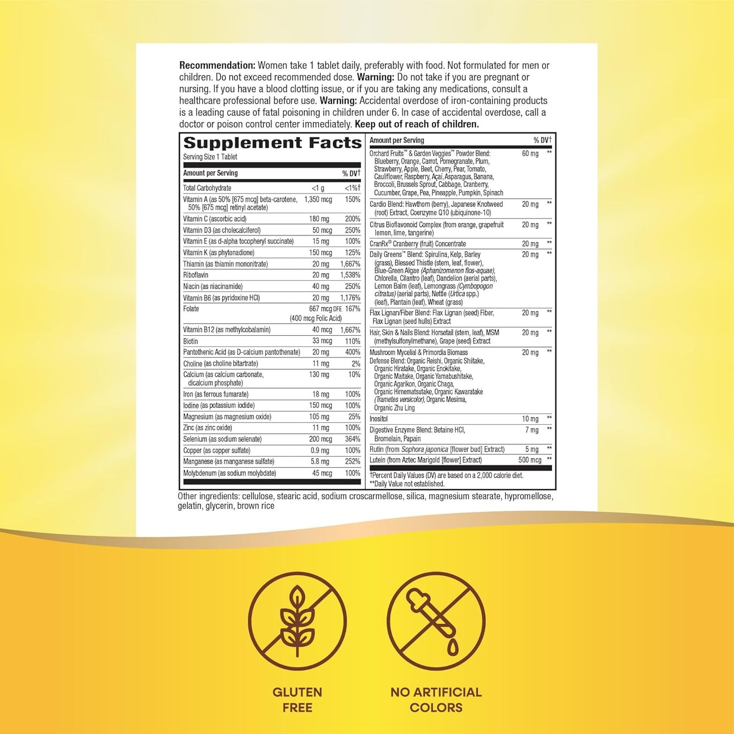 High Potency Nature's Way Alive Women's Daily Ultra Multivitamin - Promotes Energy & Muscle Function - 150 Tablets, Methylated B12