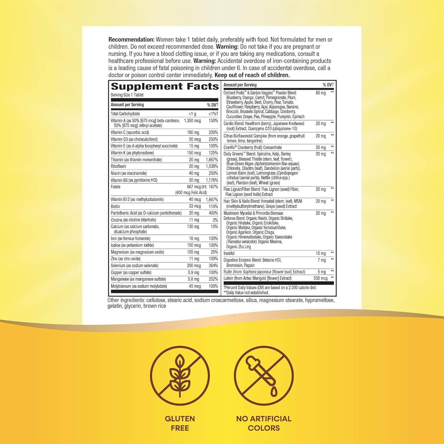 High Potency Nature's Way Alive Women's Daily Ultra Multivitamin - Promotes Energy & Muscle Function - 150 Tablets, Methylated B12