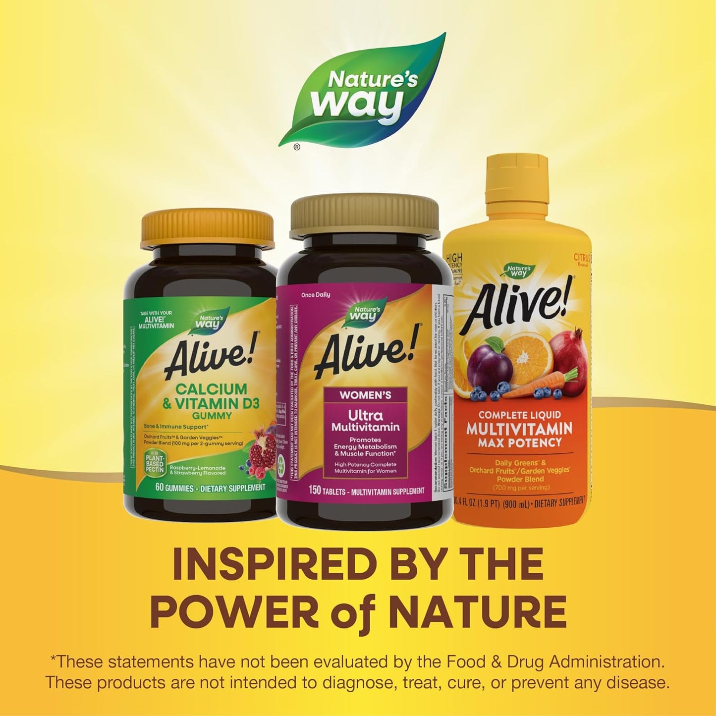 High Potency Nature's Way Alive Women's Daily Ultra Multivitamin - Promotes Energy & Muscle Function - 150 Tablets, Methylated B12