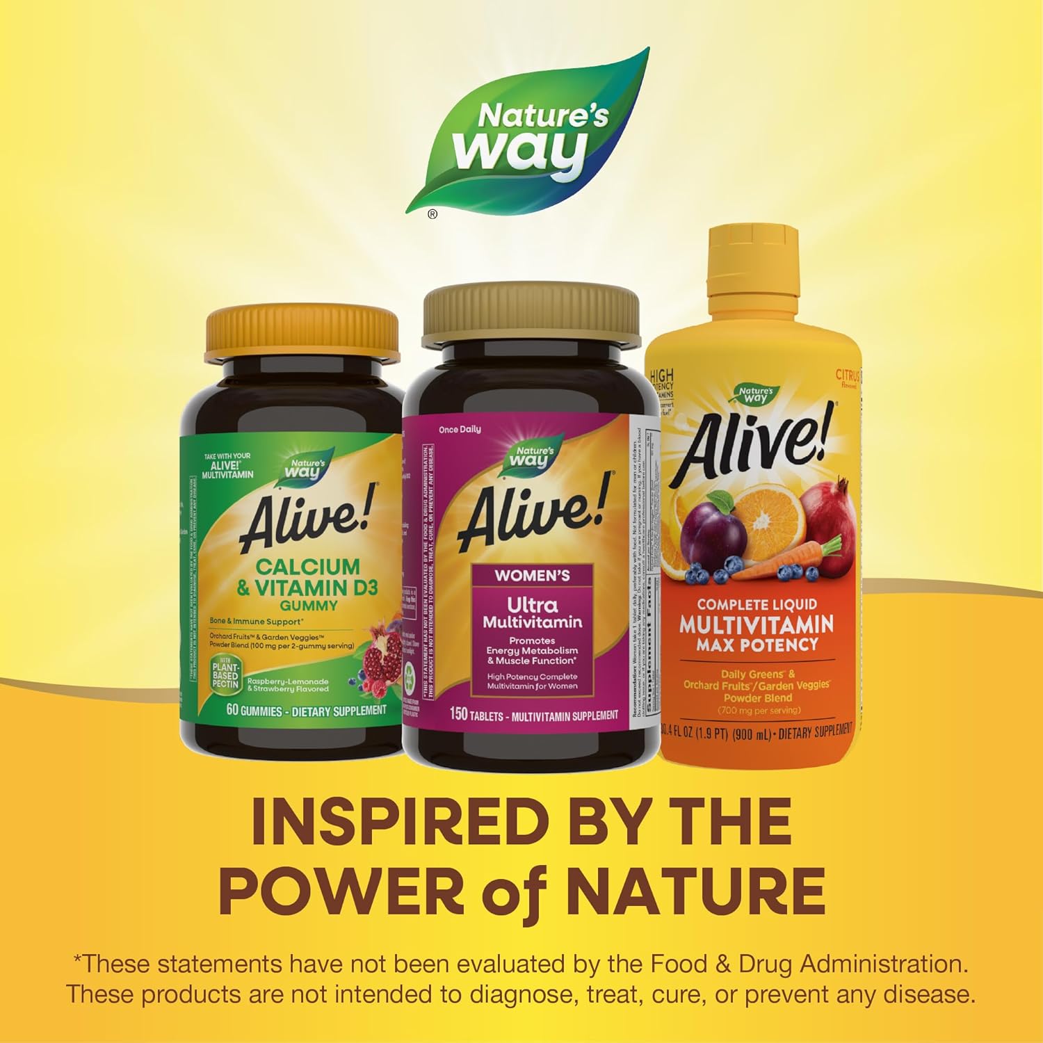High Potency Nature's Way Alive Women's Daily Ultra Multivitamin - Promotes Energy & Muscle Function - 150 Tablets, Methylated B12