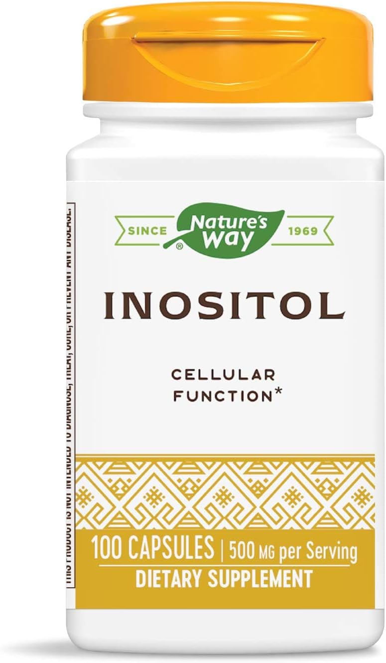 High Potency Nature's Way Inositol Supplement - 500mg, 100 Capsules for Mood Support