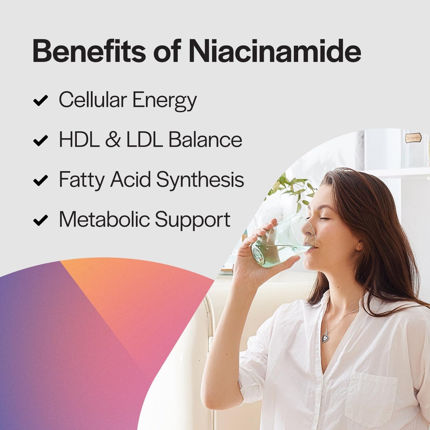 High Potency Niacinamide 500mg Supplement - 100 Capsules for Skin & Joint Health, Energy & Cellular Function - Non Flushing Formula