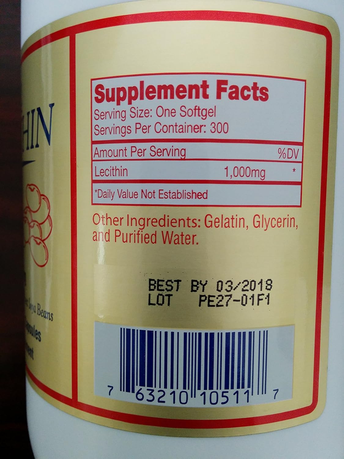 High Potency Nu-Health Lecithin Softgels - 1000 Mg, 300 Count