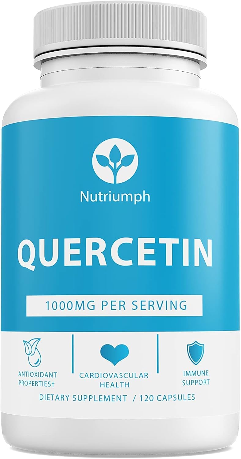 High Potency Nutriumph Quercetin Supplement - 1000mg per Serving - 120 Capsules for Immune Support & Overall Health