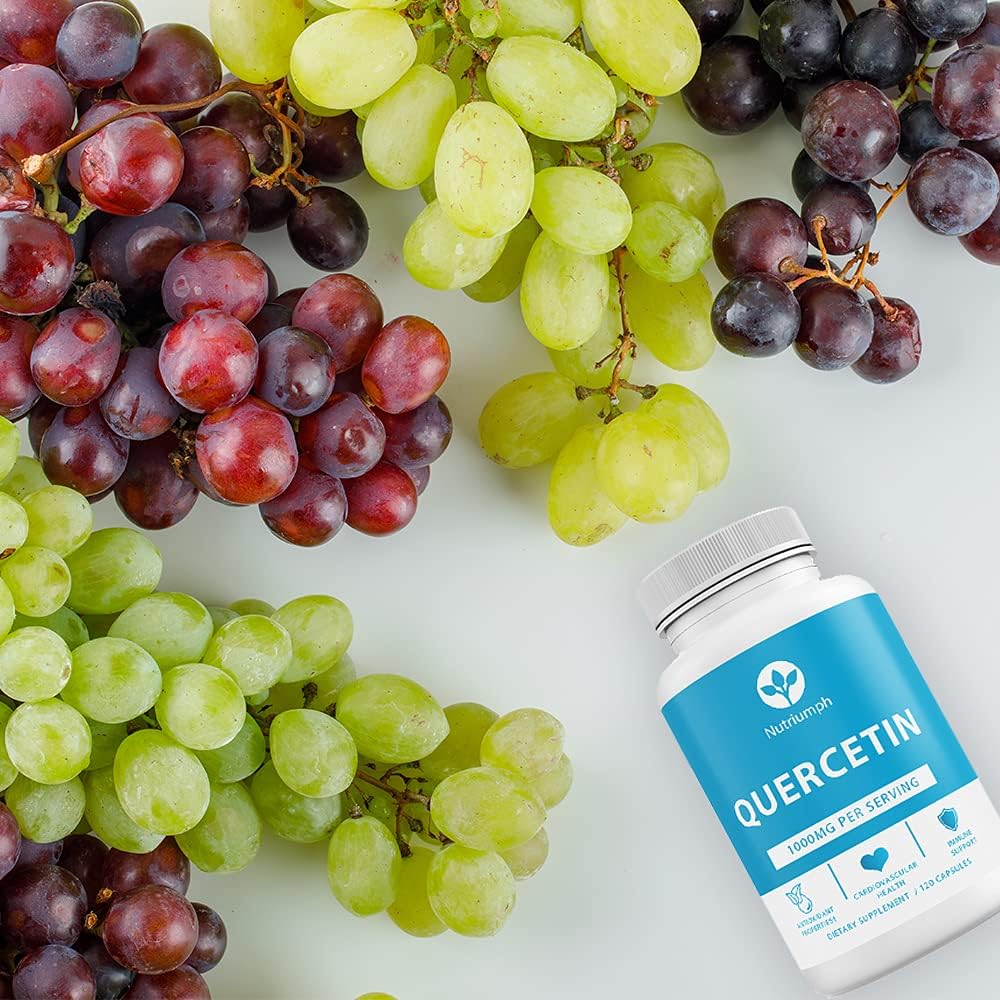 High Potency Nutriumph Quercetin Supplement - 1000mg per Serving - 120 Capsules for Immune Support & Overall Health
