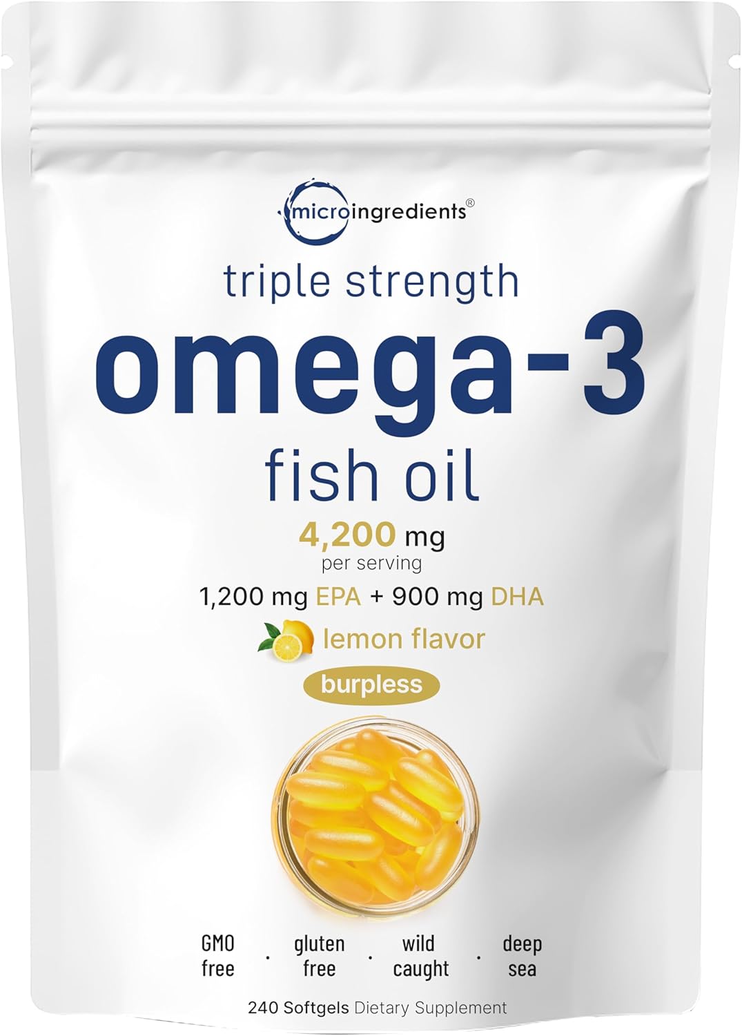 High Potency Omega-3 Fish Oil and Magnesium Oxide Bundle Pack | Lemon Flavored, Burpless, Wild-Caught Fish | Max Concentration Elemental Formulas