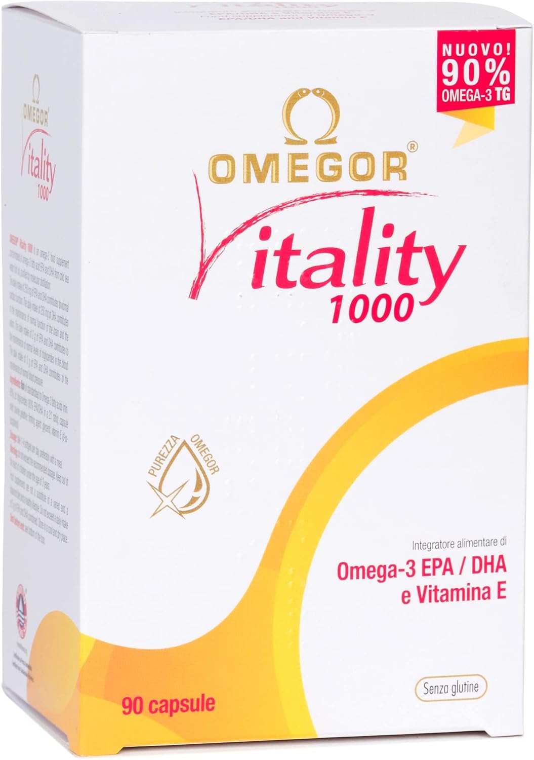 High Potency OMEGOR® Vitality Capsules - 90 Count with 800mg EPA/DHA | IFOS 5-Star Certified Omega-3 | 90% Omega-3 in rTG Form | Maximum EPA and DHA Omega-3
