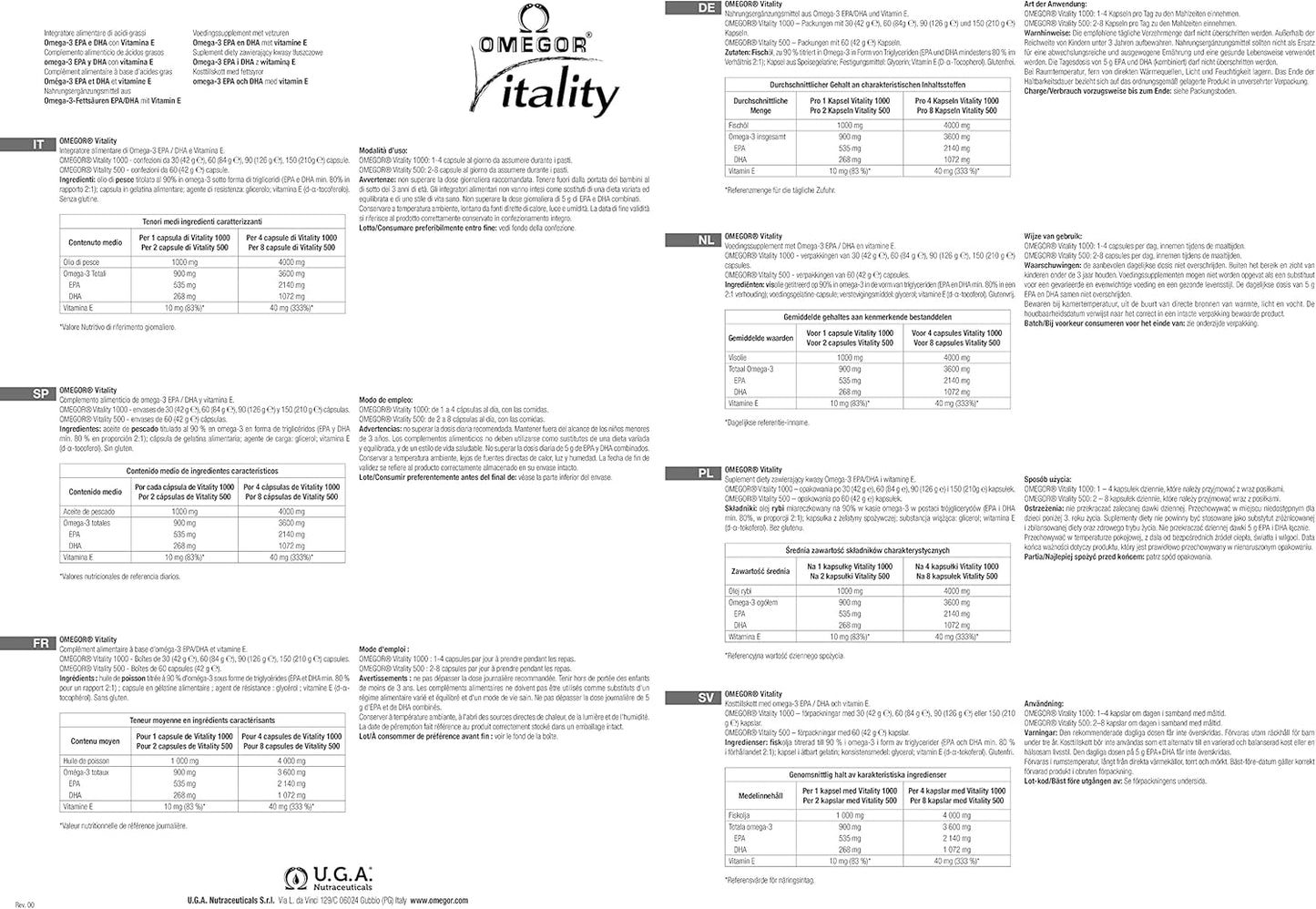 High Potency OMEGOR® Vitality Capsules - 90 Count with 800mg EPA/DHA | IFOS 5-Star Certified Omega-3 | 90% Omega-3 in rTG Form | Maximum EPA and DHA Omega-3