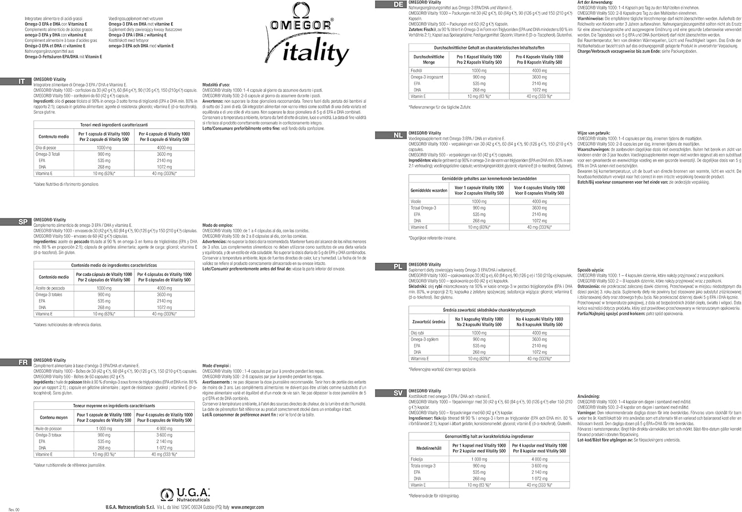 High Potency OMEGOR® Vitality Capsules - 90 Count with 800mg EPA/DHA | IFOS 5-Star Certified Omega-3 | 90% Omega-3 in rTG Form | Maximum EPA and DHA Omega-3