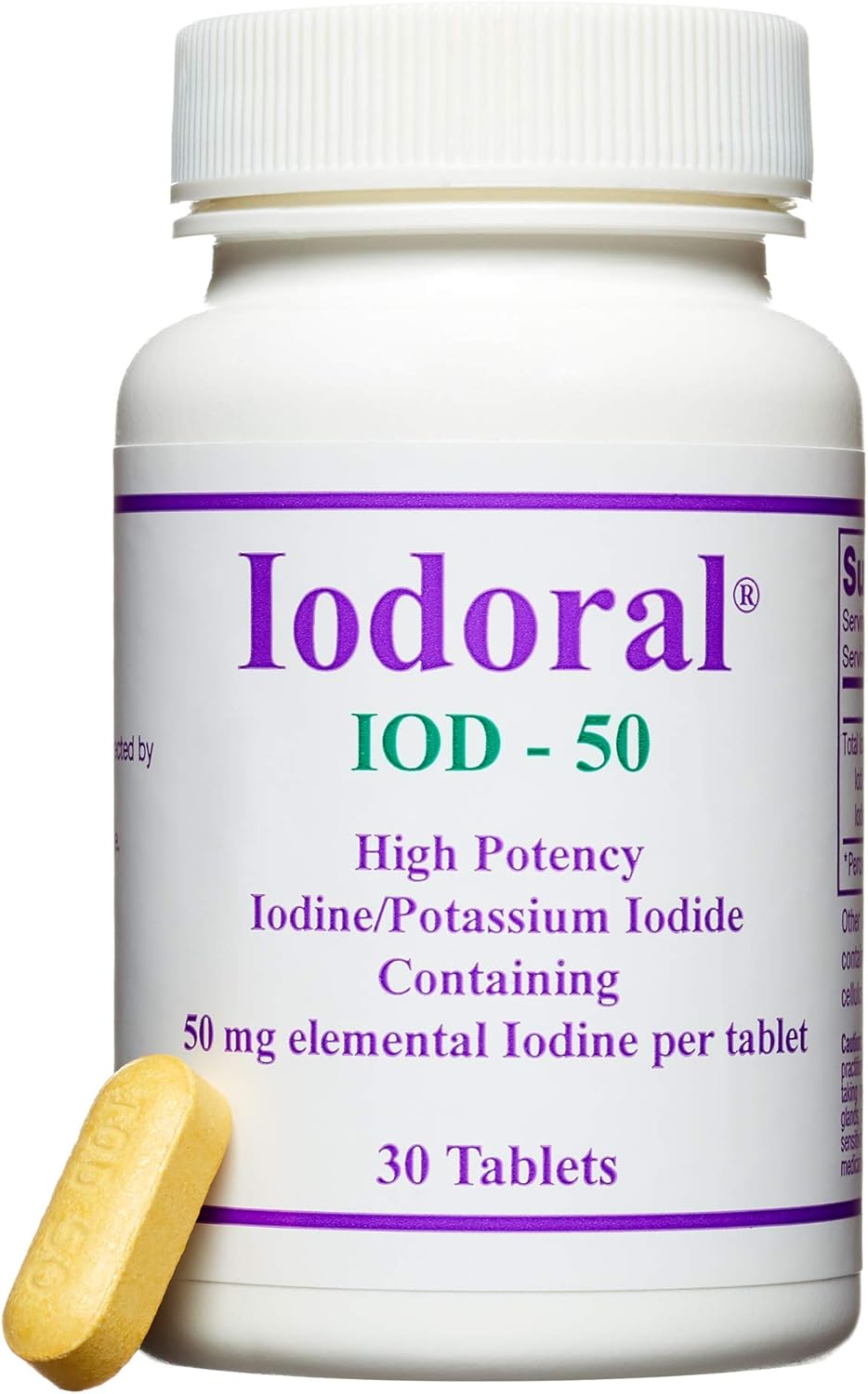 High Potency Optimox Iodoral 50mg Supplement - Potassium Iodide Tablets for Thyroid Support - 90 Count Bottle