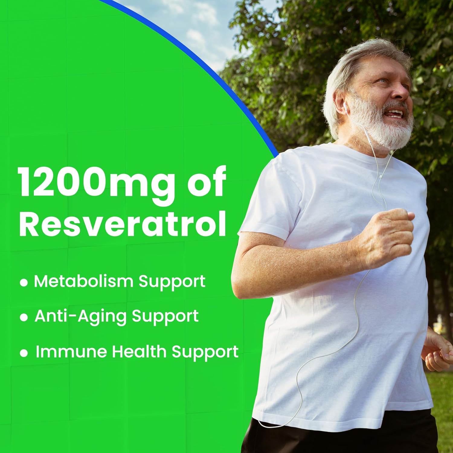 High Potency Organic Resveratrol Supplement - 1200mg for Enhanced Cellular and Cognitive Health - Non GMO - Compare to 500mg or 1000mg doses