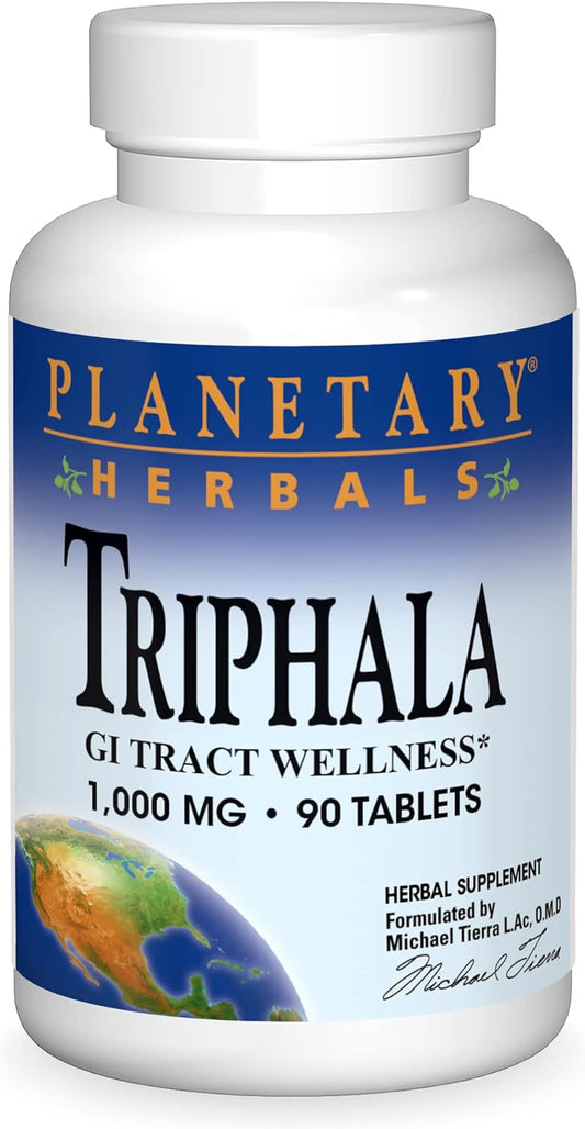 High Potency Planetary Herbals Triphala 1000mg Supplement - 90 Tablets
