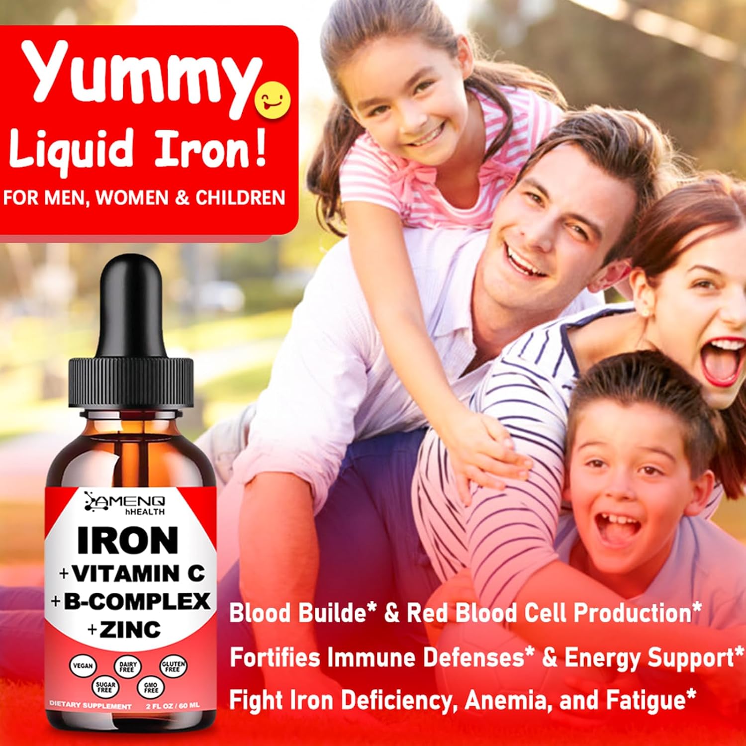 High Potency Potassium Magnesium and Iron Supplement for Women, Men, and Kids