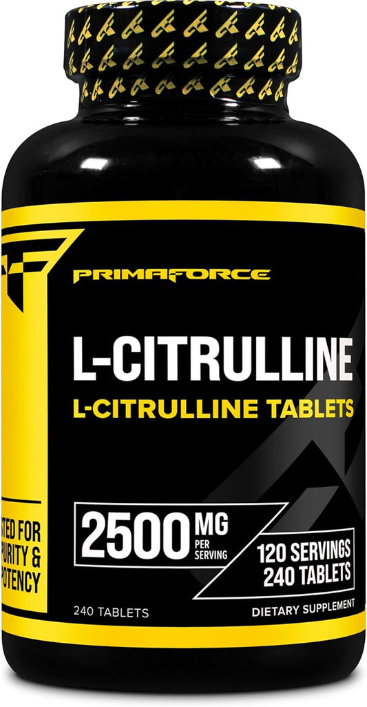 High Potency Primaforce L-Citrulline 2500mg Tablets - 240 Count, 120 Servings