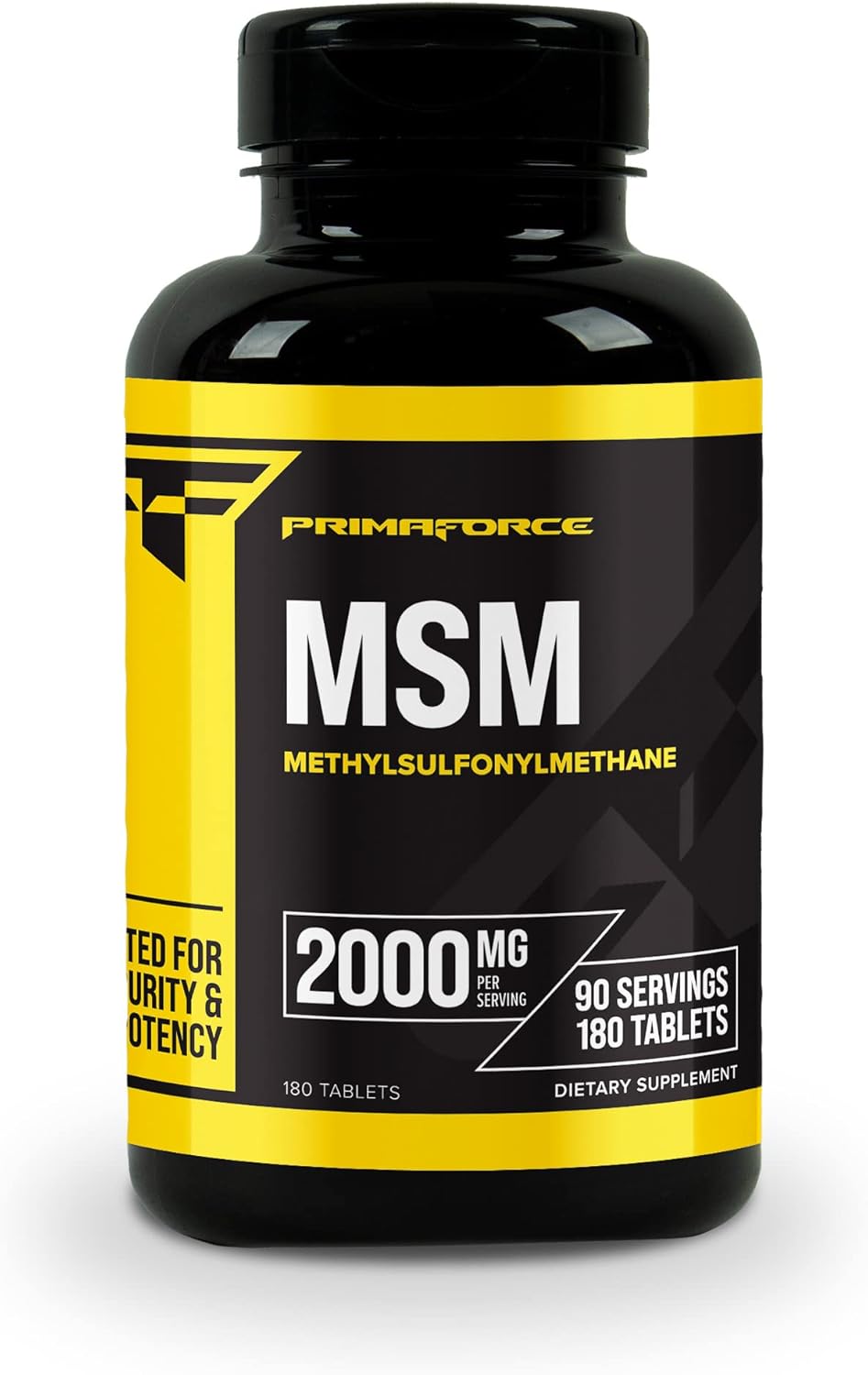 High-Potency Primaforce MSM Tablets, 2000mg, 180 Tablets, 90 Servings