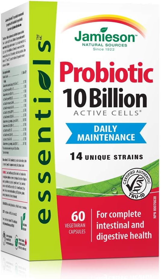High Potency Probiotic Supplement, 10 Billion CFU, 60 Vegetarian Capsules by Jamieson