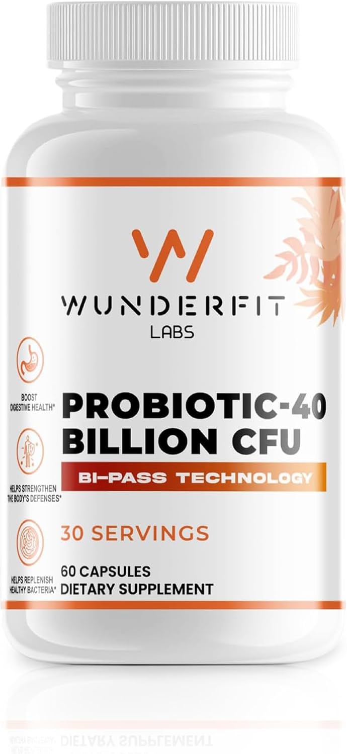 High Potency Probiotic Supplement with 40 Billion CFU - Wunderfit Labs